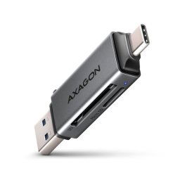 AXAGON CRE-DAC, USB-C + USB-A, 5 Gbs - MINI čítačka kariet, 2 sloty & lun SDmicroSD, podpora UHS-I CRE-DAC