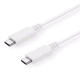 Kábel C-TECH USB 3.2, Type-C (CMCM), PD 100W, 20Gbps, 1m, biely CB-USB32-10W