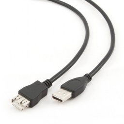 Kábel CABLEXPERT USB A-A 3m 2.0 predlžovací HQ Black, pozlátené kontakty CCP-USB2-AMAF-10