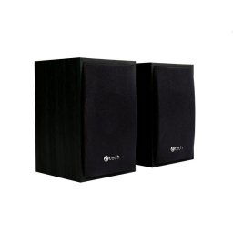 Repro C-TECH SPK-09, 2.0, drevenné, čierne, USB SPK-09BK