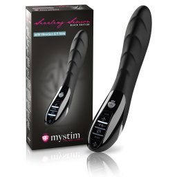 mystim Sizzling Simon - elektro-stimulan vibrtor (ierny)