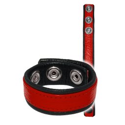 Push Production Leather Cockring Strap Band Red