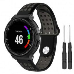 BStrap Silicone Sport remienok na Garmin Forerunner 235, black/gray (SGA002C06)