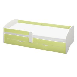 Kondela Posteľ s roštom a úložným priestorom 80x160, biela/zelená, COCOLINO