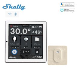 Shelly Wall Display Wi-Fi + Bluetooth touch screen wall switch and control panel (white) + BLU H&T sensor (bundle) Biela