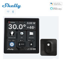 Shelly Wall Display Wi-Fi + Bluetooth touch screen wall switch and control panel (white) + BLU H&T sensor (bundle) Čierna