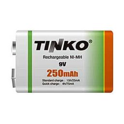 Batéria 6F22 nabíjacia 9V/250mAh TINKO NiMH