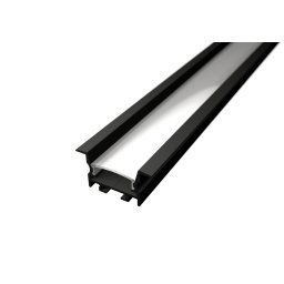 LED Solution Vstavaný profil pre LED pásiky V25 čierny Vyberte variantu a dĺžku: Profil bez difúzora 1m LP316B-1M