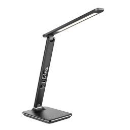 Solight LED stolová lampa 9W s displejom čierna - VYSTAVENÝ VZOROK BEZ OBALU VYP316