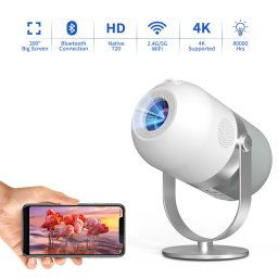Prenosny projektor - Wifi dataprojektor až 4K podpora + 5.0 Bluetooth + 4500 lumenov - až 200" premietacia plocha