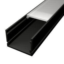 LED Solution Nástenný profil pre LED pásiky N2 čierny Vyberte variantu a dĺžku: Profil + Nacvakávacie opálový difúzor 2m LP107B_09112