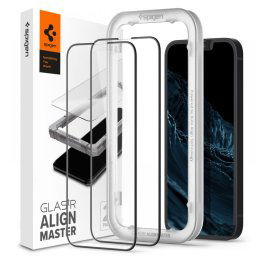 Spigen ALM Glass FC Tvrdené sklo 2 kusy, iPhone 13 / 13 Pro / 14 / 16e, čierne
