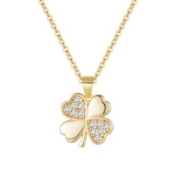 Olivie Stříbrný náhrdelník ČTYŘLÍSTEK GOLD 9711