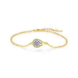 Olivie Stříbrný náramek 1ct 6,5mm MOISSANITE GOLD 9739