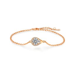 Olivie Stříbrný náramek 1ct 6,5mm MOISSANITE ROSE 9740