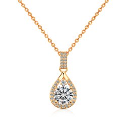 Olivie Stříbrný náhrdelník 1ct 6,5mm MOISSANITE ROSE 9737