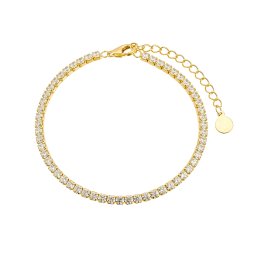 Olivie Stříbrný tenisový náramek 16+4cm GOLD 9364