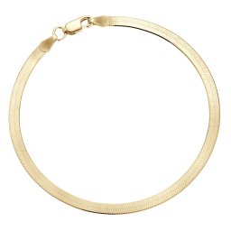 Olivie Stříbrný plochý 19cm náramek GOLD 9511