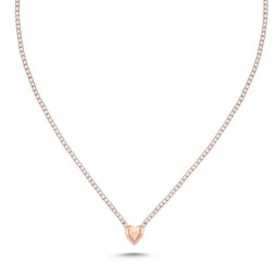 Olivie Strieborný luxusný náhrdelník SRDCE ROSE 9538