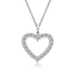 Olivie Stříbrný náhrdelník 0,6ct MOISSANITE SRDCE 9803