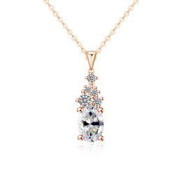Olivie Strieborný náhrdelník 1ct MOISSANITE ROSE 9825