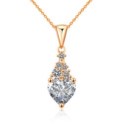Olivie Strieborný náhrdelník 1ct MOISSANITE SRDCE ROSE 9829