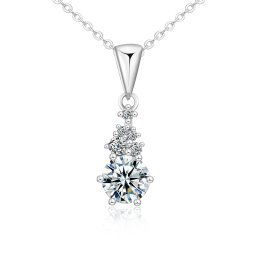 Olivie Stříbrný náhrdelník 1ct MOISSANITE 9830