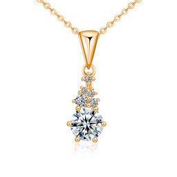 Olivie Stříbrný náhrdelník 1ct MOISSANITE ROSE 9832