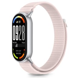 Tech-Protect Nylon Stripe remienok na Xiaomi Smart Band 8 / 9 / 10, pink/grey