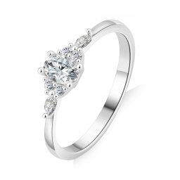 Olivie Strieborný prsteň MOISSANITE 9839 Velikost prstenů: 5 (EÚ: 49 – 50)