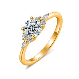 Olivie Strieborný prsteň MOISSANITE ROSE 9844 Velikost prstenů: 8 (EÚ: 57 – 58)