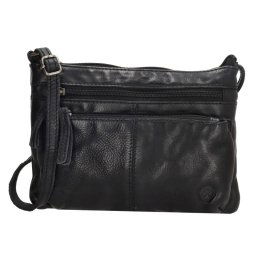Čierna kožená crossbody kabelka „Bonavitta“