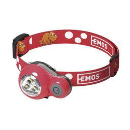 EMOS Detská LED čelovka dino 12lm, 12m, červená P3540/CERVENA