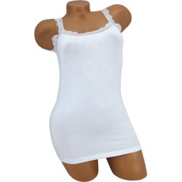 Dámske tielko NOVIA | s čipkou vzor 1/103 biela XL