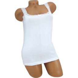 Dámske tielko NOVIA | s čipkou vzor 4/104 biela XL