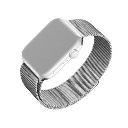 FIXED Mesh Strap pre Apple Watch 384041mm, strieborný FIXMEST-436-SL