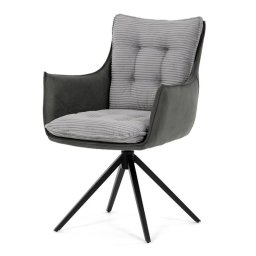 Autronic, Jedálenská stolička, sivá, manšestrová, látka, DCH-D1345 GREY2