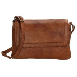Hnedá prešívaná kožená crossbody kabelka „Tanya"