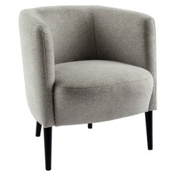 Kondela Kreslo, celočalúnené, drevo čierne, svetlosivá látka, ALIEN