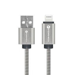 Forcell F-Energy kábel USB A - Lightning, 2,4A, 12W, 2 m, strieborný