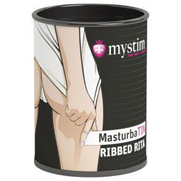 Mystim MasturbaTIN Ribbed Rita - vrbkovan masturbtor (biely)