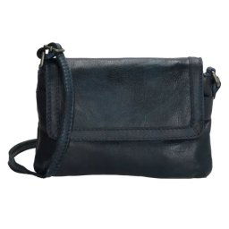 Modrá prešívaná kožená crossbody kabelka „Tanya"