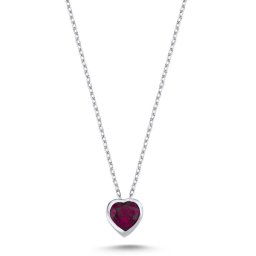 Olivie Stříbrný náhrdelník SRDCE RUBY 9304