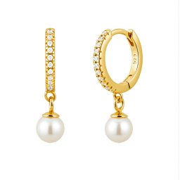 Olivie Stříbrné náušnice s perlou GOLD 9349