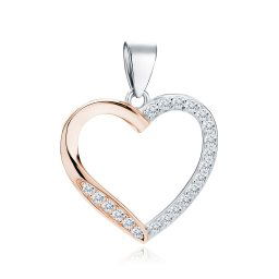 Olivie Stříbrný přívěsek SRDCE ROSE 9430
