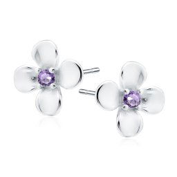 Olivie Stříbrné náušnice KVÍTEK VIOLET 9509