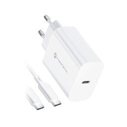 Forcell napájacia nabíjačka s konektorom USB-C a káblom USB-C, 3A, 25W s funkciou nabíjania PD a QC 4.0, 1 m