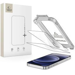 Tech-Protect Tvrdené sklo Quick Set+, iPhone 12 / 12 Pro, čierne, 2 kusy