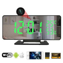 Digitálny LED budík + meteo stanica so skrytou kamerou + FULL HD s Wifi P2P