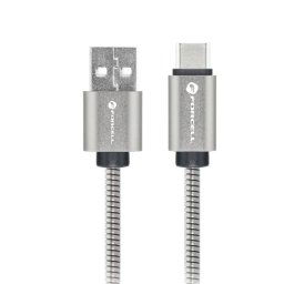 Forcell F-Energy kábel USB A - USB-C, QC4.0, 3A, 66W, 2 m, strieborný